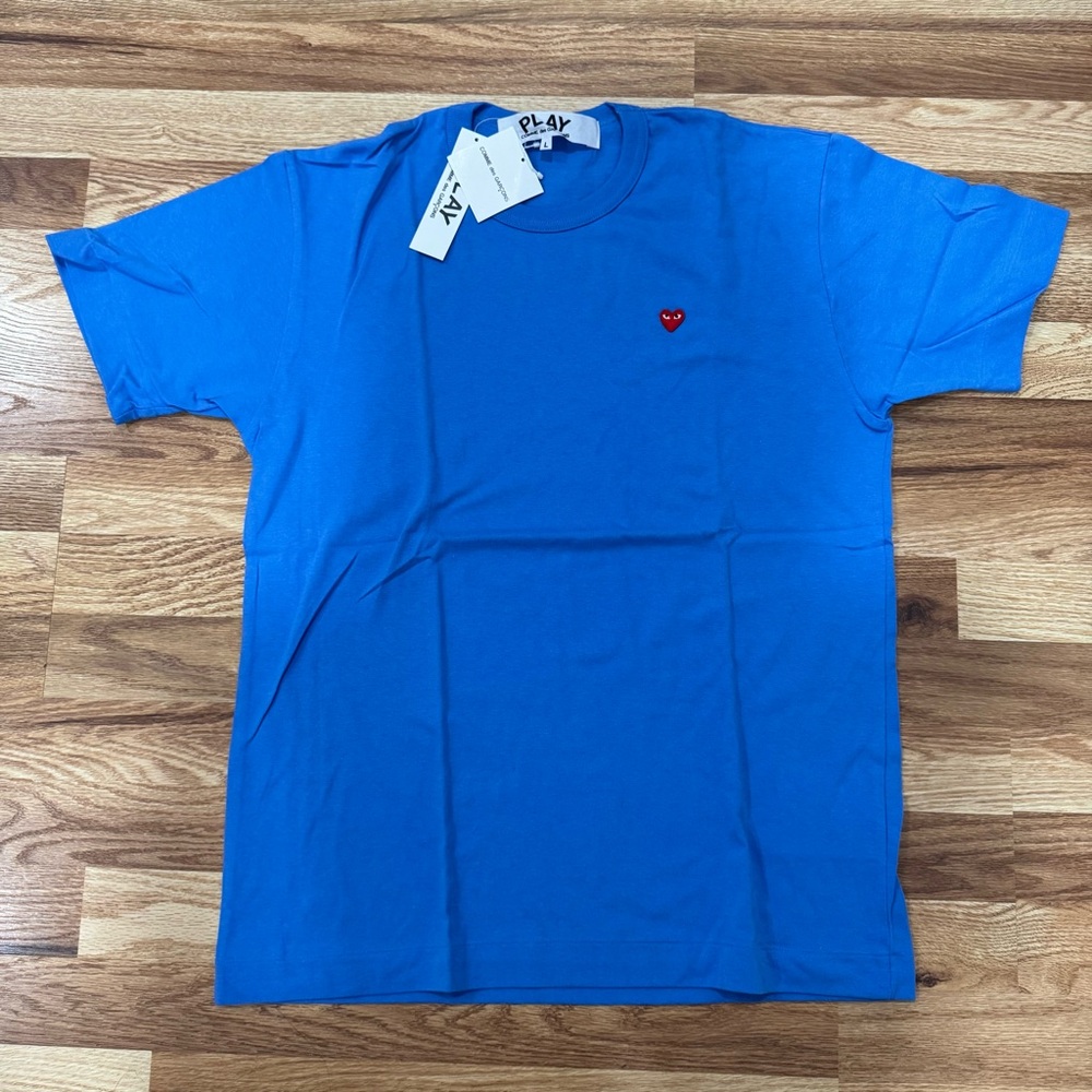 Comme des Garcons Mens Play Tshirt Blue Size Large